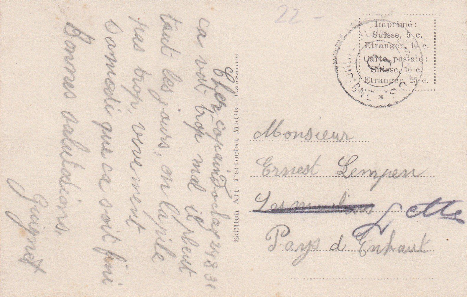 Cartoline postali: AK - La Forclaz - gel. 24.8.1931 – Usato da Fribourg venduto da schnalla92 1