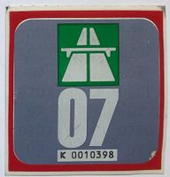 Autobahnvignette 2007