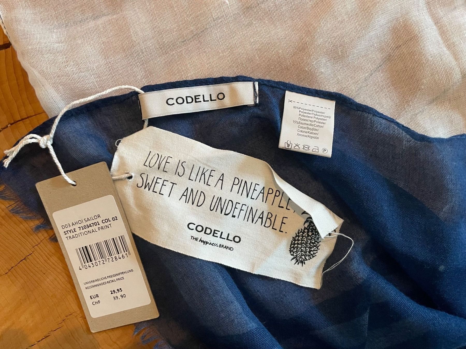 Codello Foulard & Sciarpe: Foulard rayé Codello bleu/blanc neuf | Codello Schal gestrei – Nuovo (secondo la descrizione) da Zürich venduto da AnnaSa 4