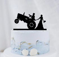 NEUER Torten Topper Hochzeit Traktor & Brautpaar - 222776