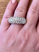 Glitzerstein Fingerring Grösse 54