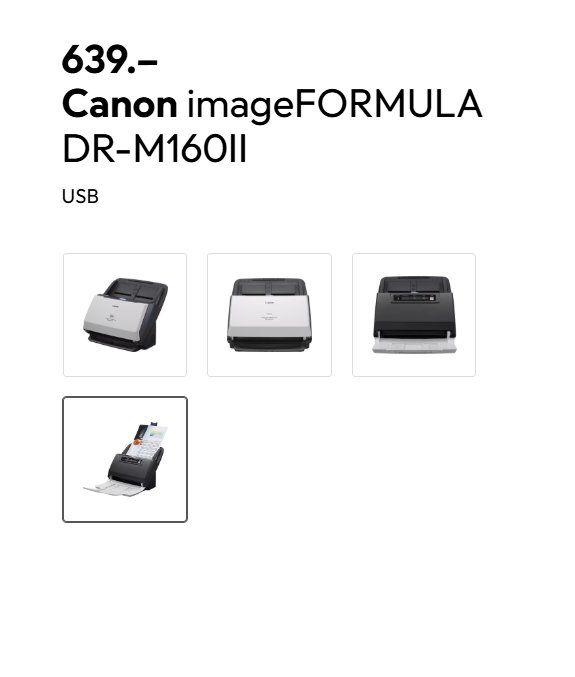 Canon Scanneurs: Canon imageFORMULA DR-M160II USBScanner NP 639 – D'occasion à Hinwil par ZSHAG 1