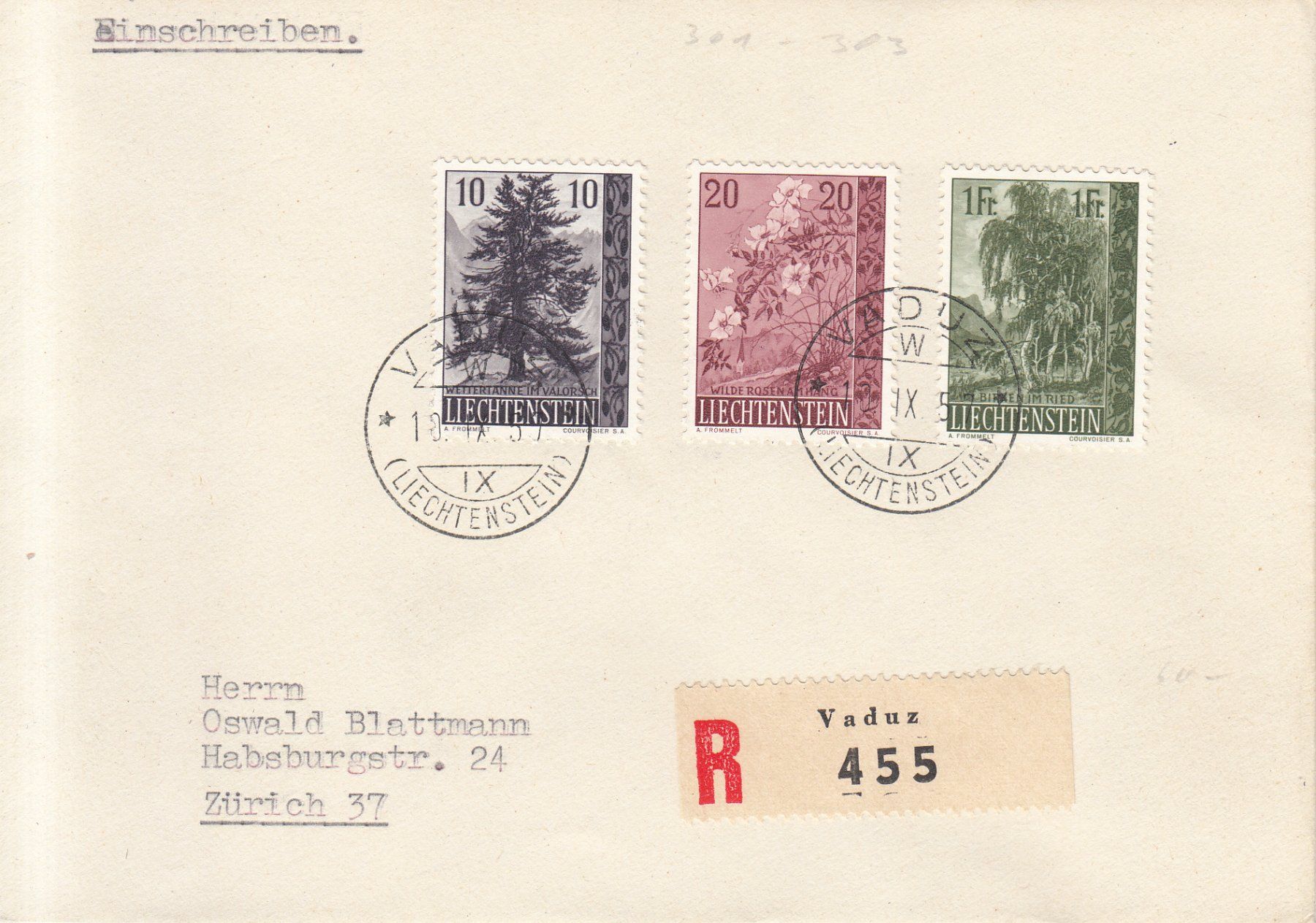 Tutti i francobolli: LBK 301 - 303 FDC – Usato da Bürglen TG venduto da StampGraf