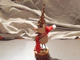 Maus mit Weihnachtsbaum, Holz