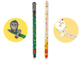 NEW Lot de 2 stylos effaçables Legami Gorilla🦍+ la poule 🐓