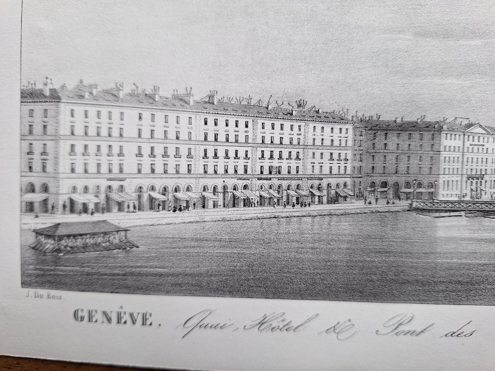 Incisioni: GENEVE  QUAI  ILE ROUSSEAU – Usato da Bevaix venduto da bohrap 1