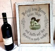 Bild gestickt mit Gothic Engel