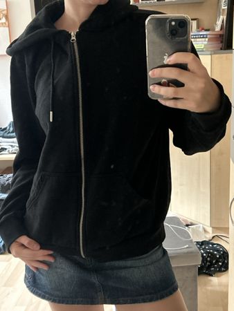 Hoodie Reissverschluss Schwarz Grösse L von HM guter Zustand