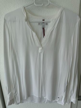 Tommy Hilfiger Bluse langarm in weiss, Grösse 40