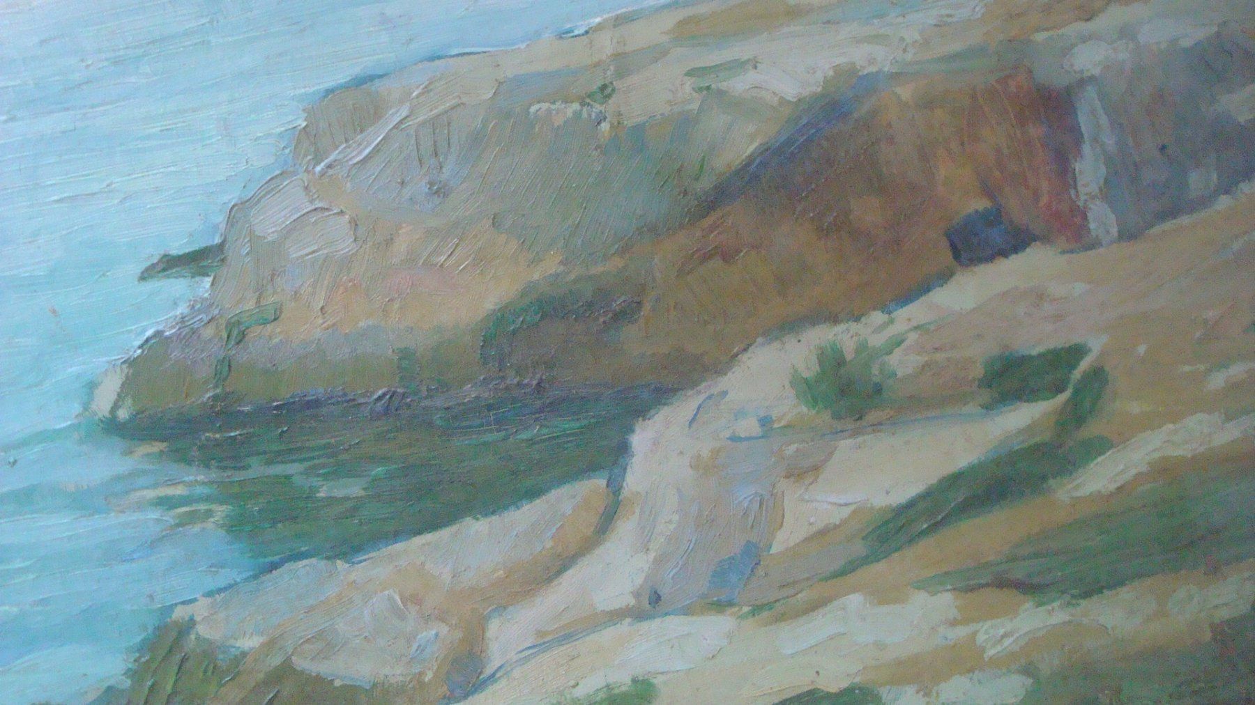 Gemälde: Ölgemälde Landschaft am Meer signiert – Gebraucht aus Münchenstein von Pesci6 1