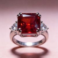 Bague rouge rubis