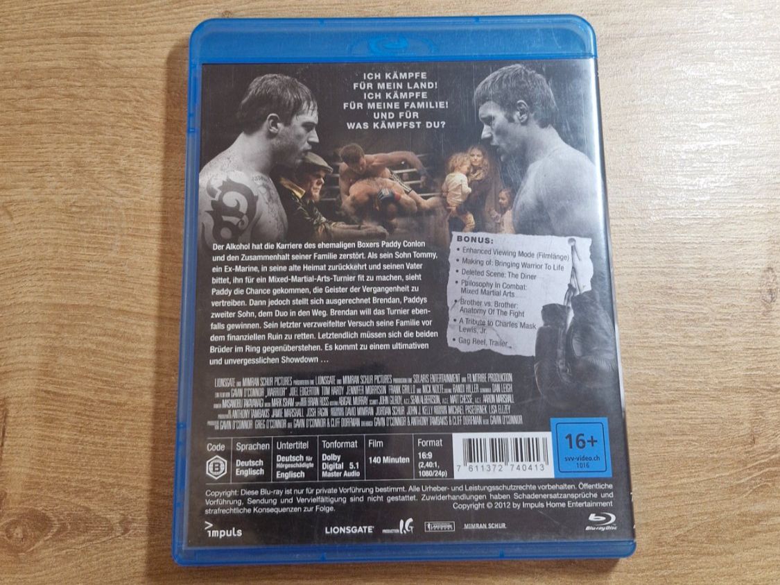 Tutti i DVDs: Warrior (2011) Bluray – Usato da Pfungen venduto da Whitie 1