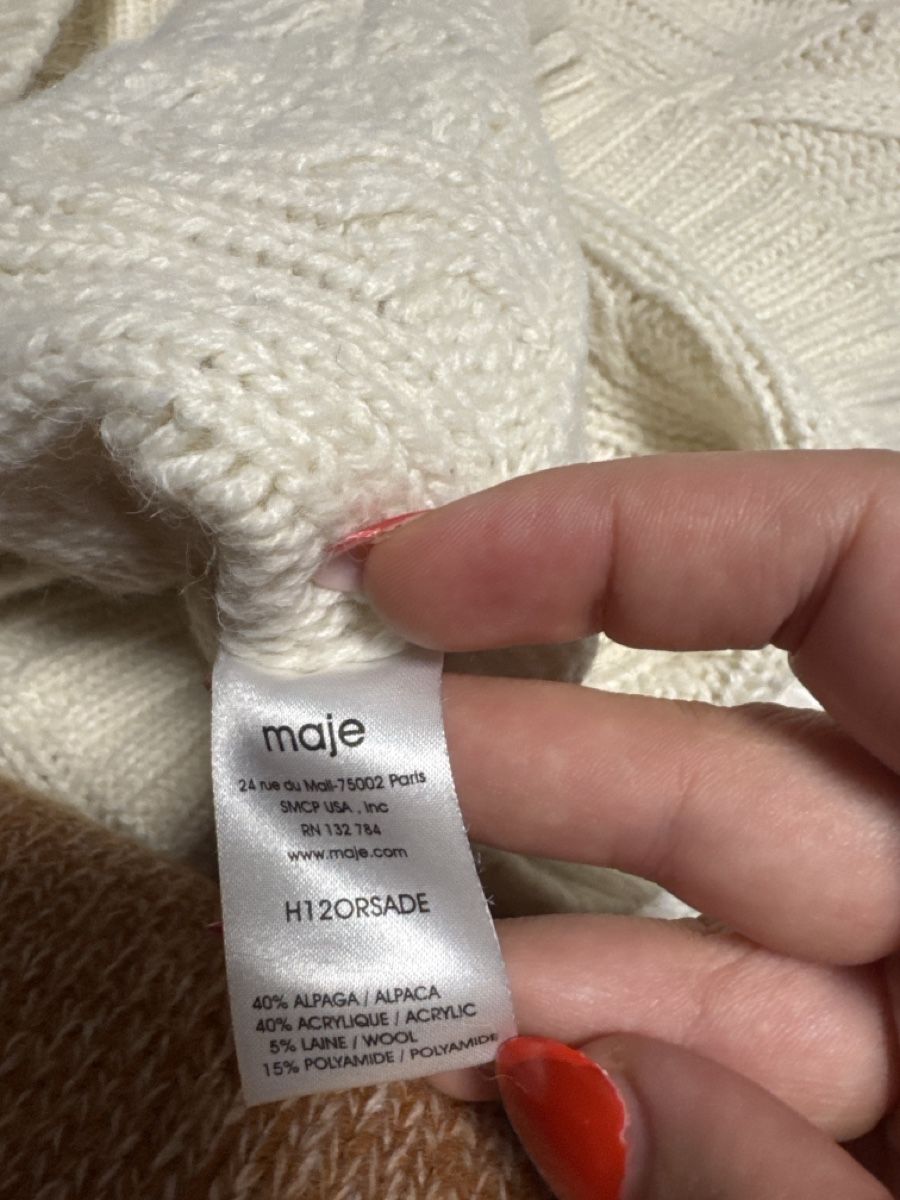 Pulls & Sweat-shirts: Maje Strickpullover Zopfmuster weiss Grösse 2 – D'occasion à Mont-sur-Lausanne par EgisCloset. 2