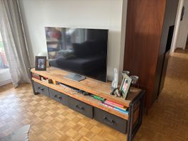 Solid Wood TV Console/ Media Unit with metal drawers