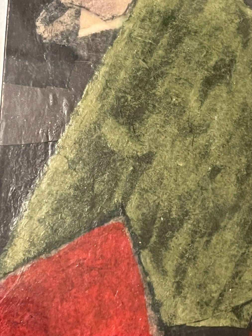 Dipinti: Abstrakte Collage, Rot & Grün, Gerahmtes Kunstdekor – Usato da Basel venduto da PAUL_ART 3