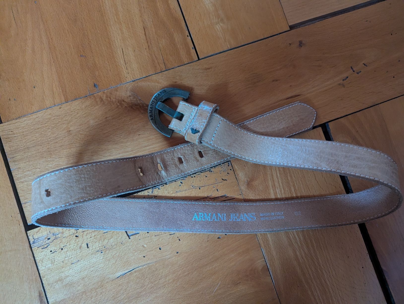 Armani Cinture: Armani Jeans Leather Belt Tan – Usato da Stans venduto da angelajanequick 1