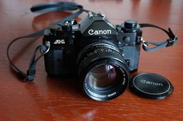 Canon A-1 mit Canon FD 50mm f1.4 Chromring "Dream-Team" TOP