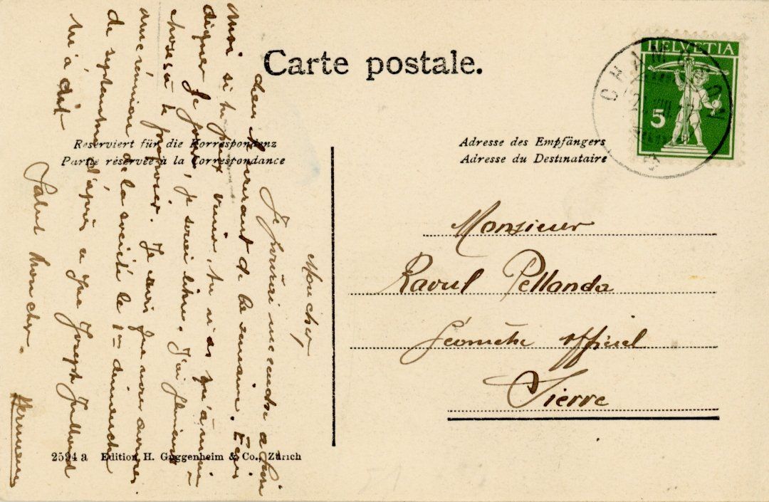 Cartes postales: Chamoson  VS              en  1 9 1 7 – D'occasion à Brig par Valcards54 1