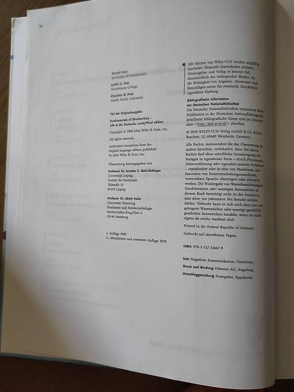 Libri: Lehrbuch der Biochemie – Usato da Liebefeld venduto da inetphantom 1