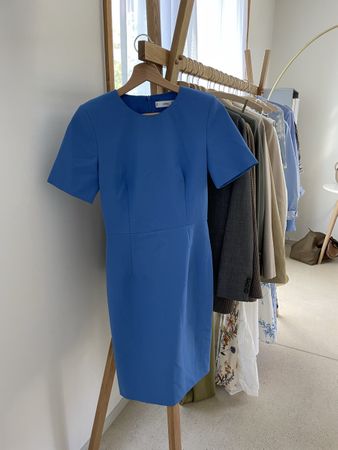 Mango Etuikleid, Gr. XS, Blau