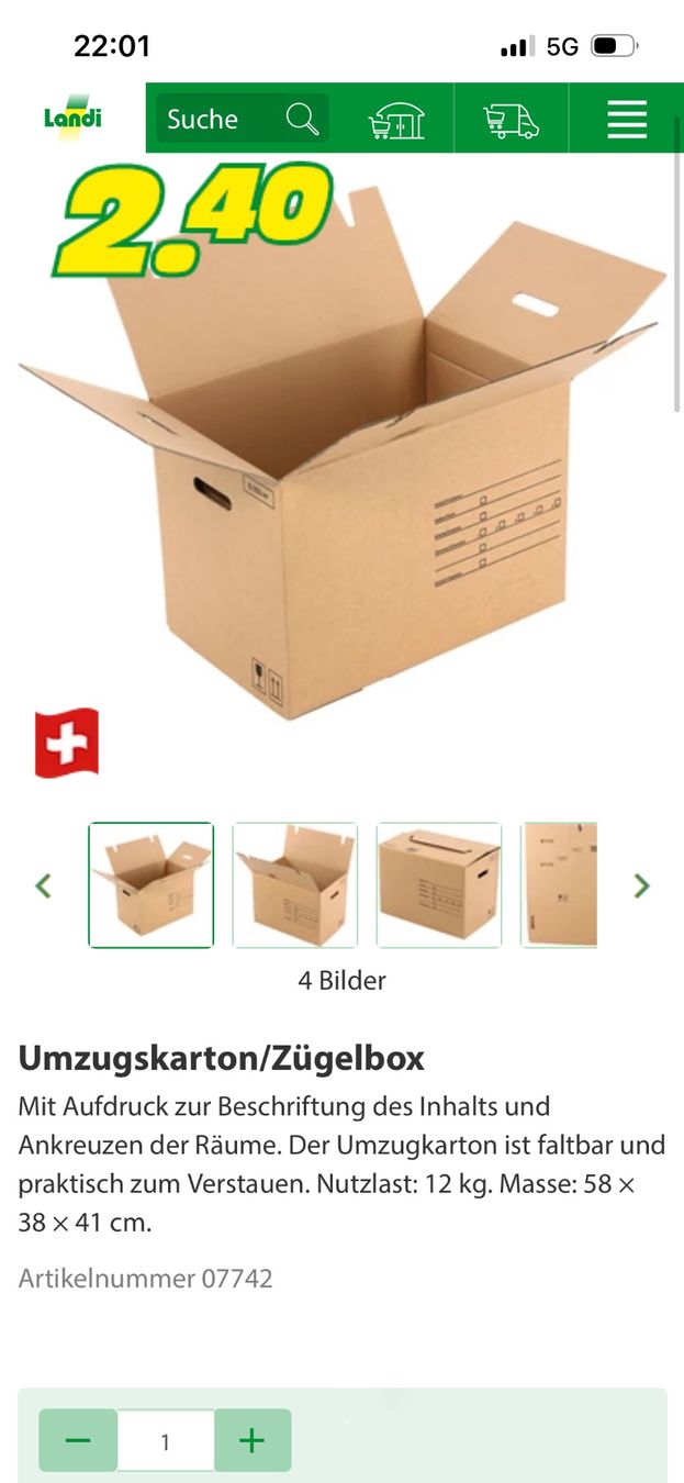 Cartons: Umzugskarton – D'occasion à Bern par christahaldimann