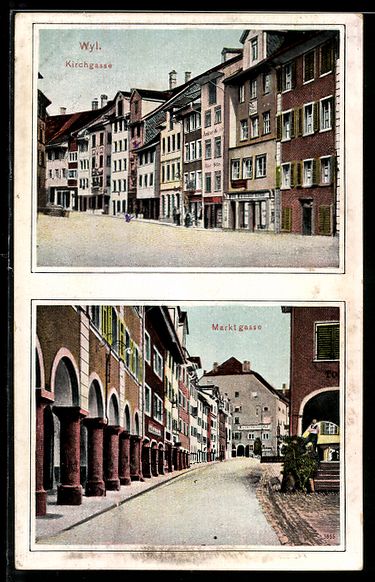 Ansichtskarten: AK Wyl., Kirchgasse, Marktgasse – Gebraucht aus Berlin von bartko-reher