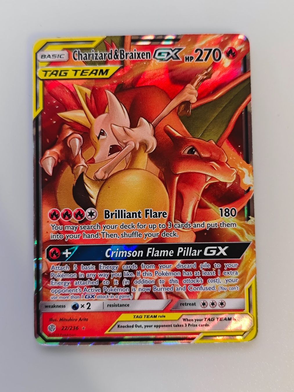 Pokémon Carte collezionabili: Charizard Braixen Tag Team 22/236 – Usato da Magden venduto da mmmxcix