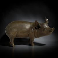 Bronze Skulptur Schwein – Glücksbringer & Tierkreiszeichen