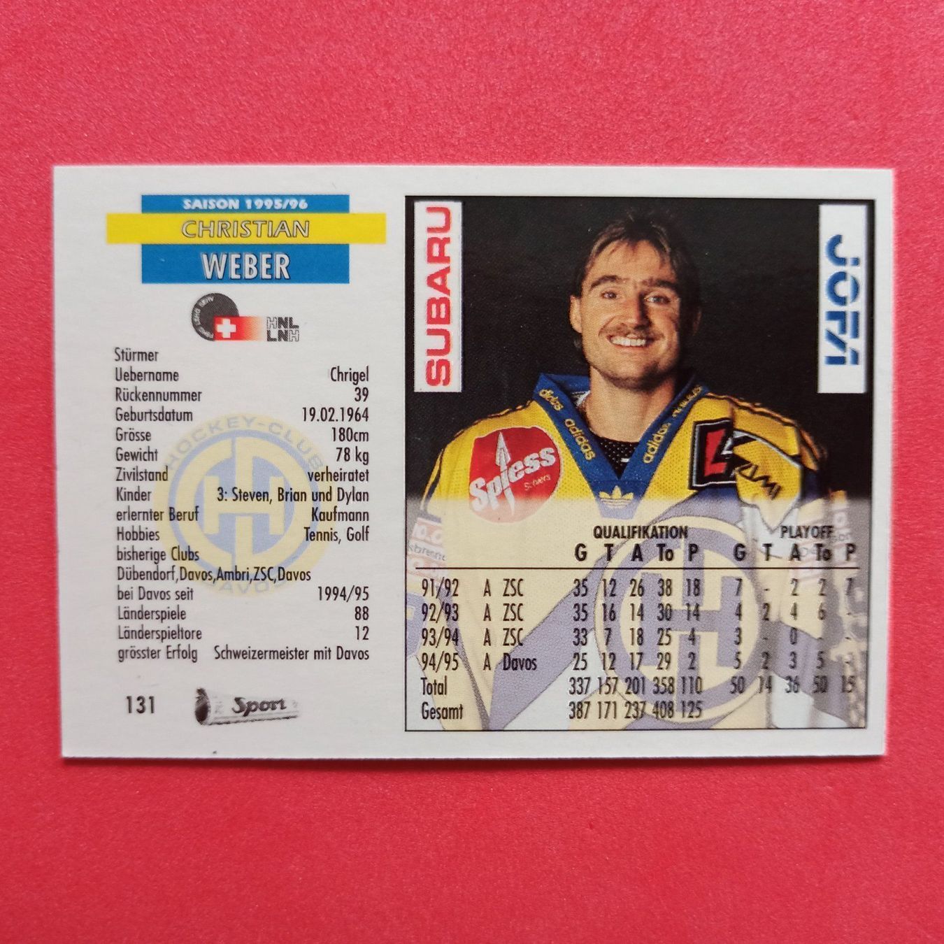 Sammelbilder & Trading cards: Christian Weber - HC DAVOS - 1995/96 – Gebraucht aus Dübendorf von kb86_MOVIE 1