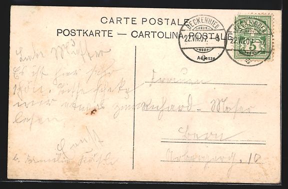 Cartes postales: AK Beckenried, Panorama, 1907 – D'occasion à Berlin par bartko-reher 1