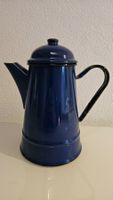 Teiera d'epoca in metallo smaltato blu