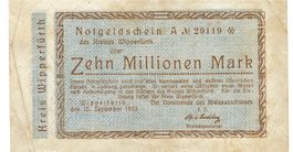 Wipperfürth 10 Mil.Mark Serie A 15.09.1923 SS+-SS++