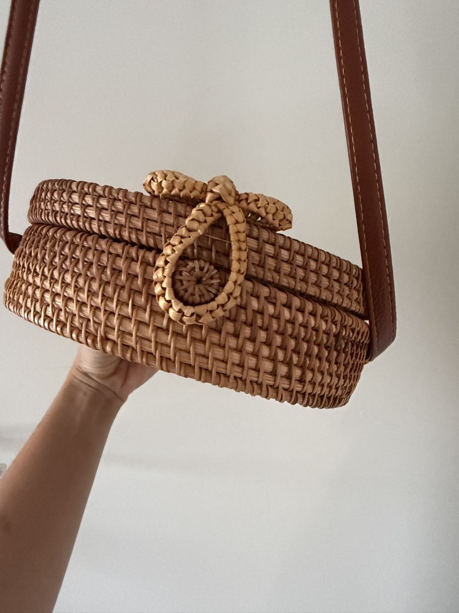 Borse da donna: Runde sommerliche Rattan Tasche – Nuovo (secondo la descrizione) da Zürich venduto da guel_1907 4