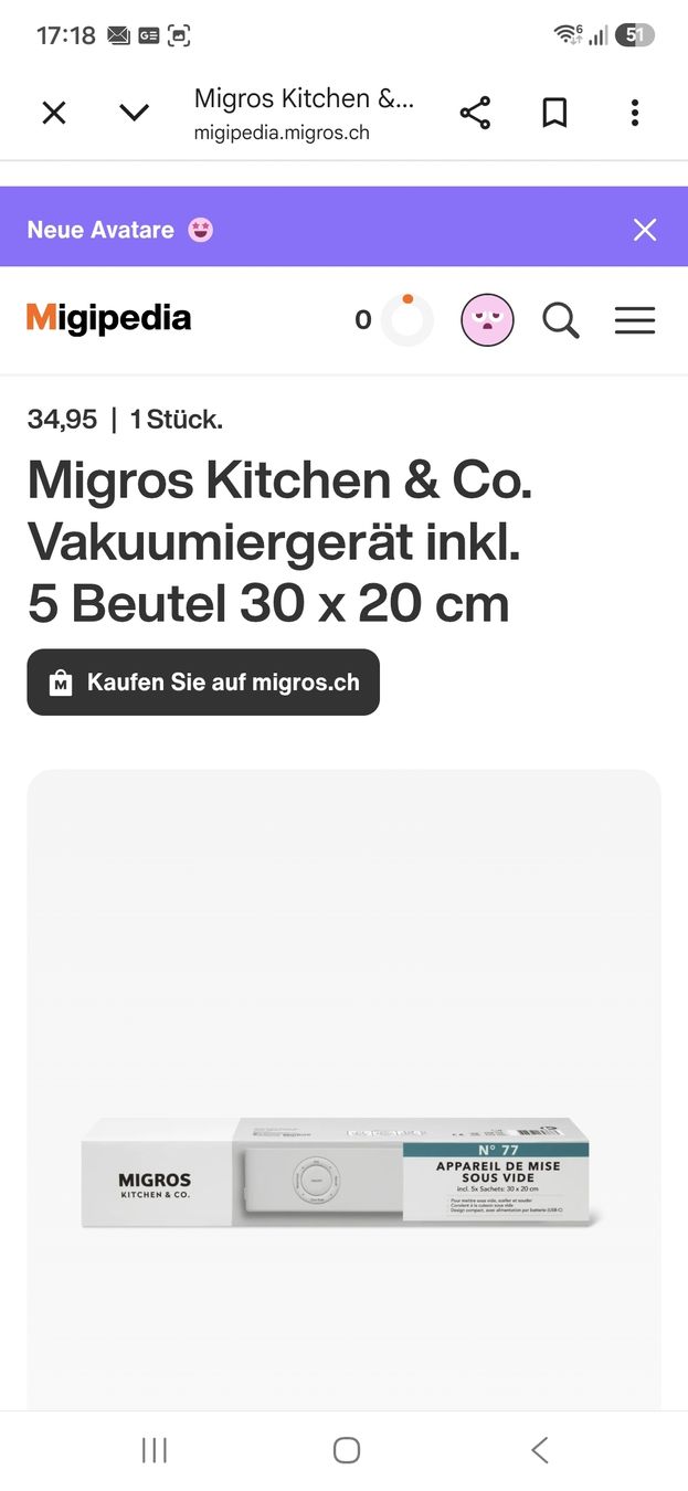 Migros Küchengeräte: Vakumiergerät – Gebraucht aus Würenlingen von kuh33 3