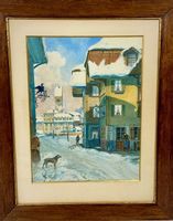 Fritz Gysi ORIGINAL AQUARELL  SIGNIERT MIT RAHMEN