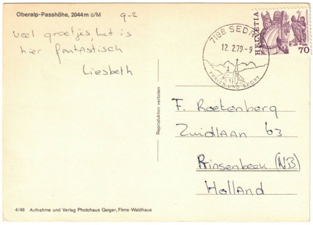 Cartoline postali: Oberalp - 4 Bild AK Oberalp-Pass – Usato da Binningen venduto da Mountainrider 1