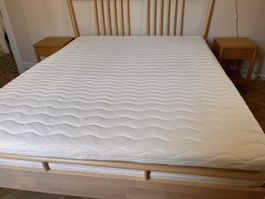 Doppelbett Holz natur Lattenrost Matratze guter Zustand