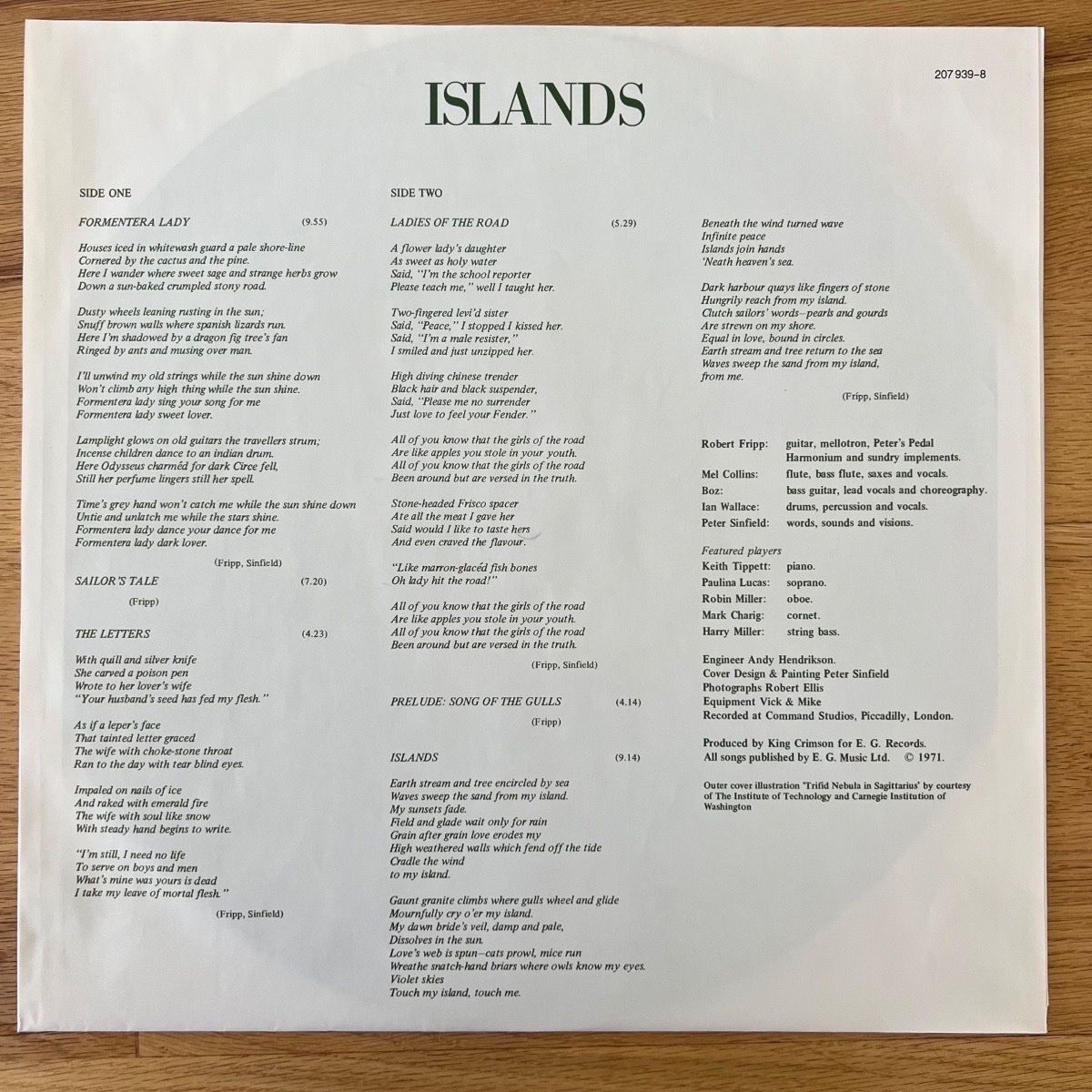 Schallplatten: King Crimson - Islands / EU-Press. 1987 - TOP – Gebraucht aus Gais von soundcave57 2