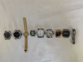 Lot de 10 montres diverses marques et modèles à restaurer 