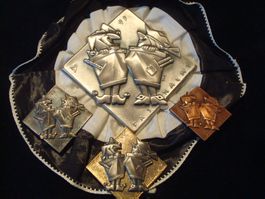 Plakette Basel Zug Silber 1997 mit Rosette + Satz