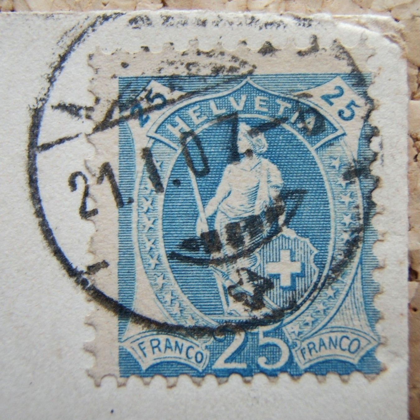 Tutti i francobolli: ABART : BRIEFCOUVERT 1907 - STARK VERSCHOBENES MARKENBILD – Usato da Brunnen venduto da Nonne04 1