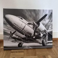 Tableau avion Douglas DC-3 noir et blanc 50x40 cm