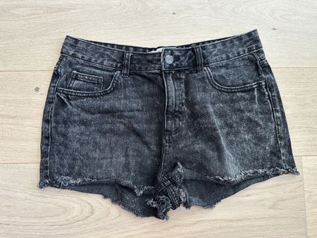 Mini short jean gris / noir taille EU 42 XL effet délavé 