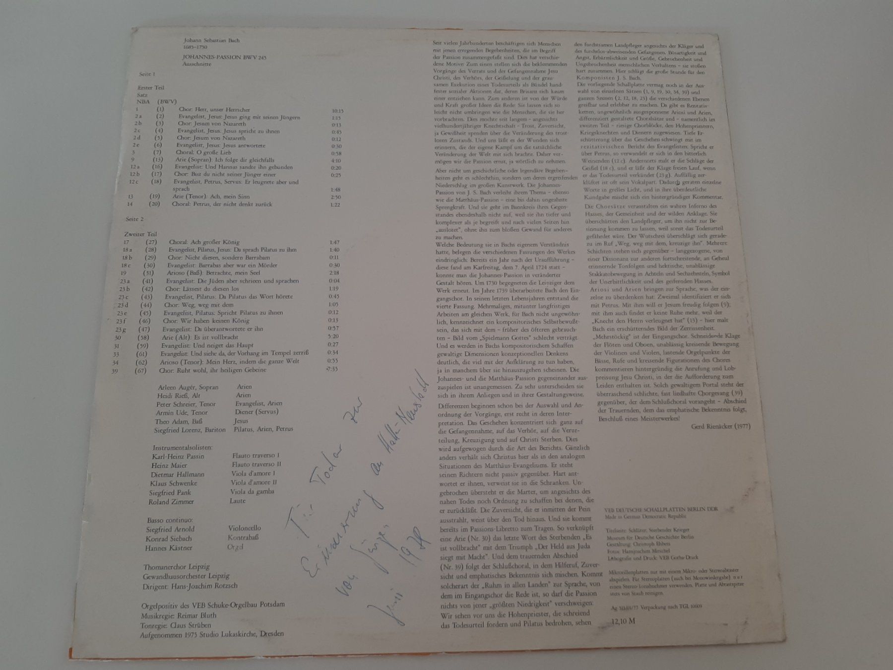 Dischi in vinile: Bach Johannes-Passion Schallplatte – Usato da Aarburg venduto da NDK 1