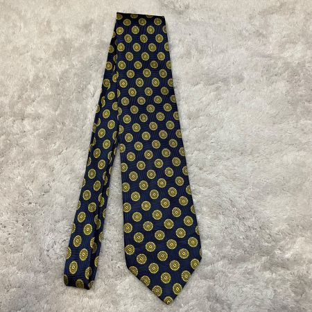 Ermenegildo Zegna Seidenkrawatte Blau Gold Medaillon