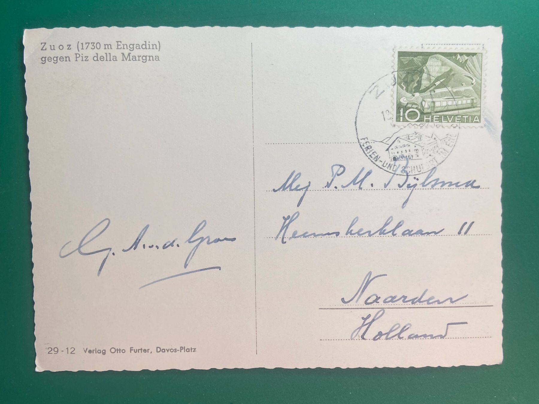 Cartoline postali: Zuoz - gegen Piz della Margna – Usato da Steg VS venduto da danwer74 1
