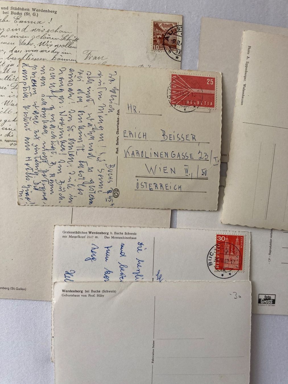 Cartoline postali: 8 AK Werdenberg – Usato da Zürich venduto da Tolima194 8