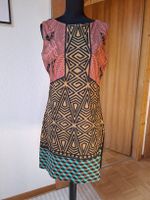 Kleid Gr L 40 Boho Ethno Festival Schwarz Bunt Baumwoll 6000