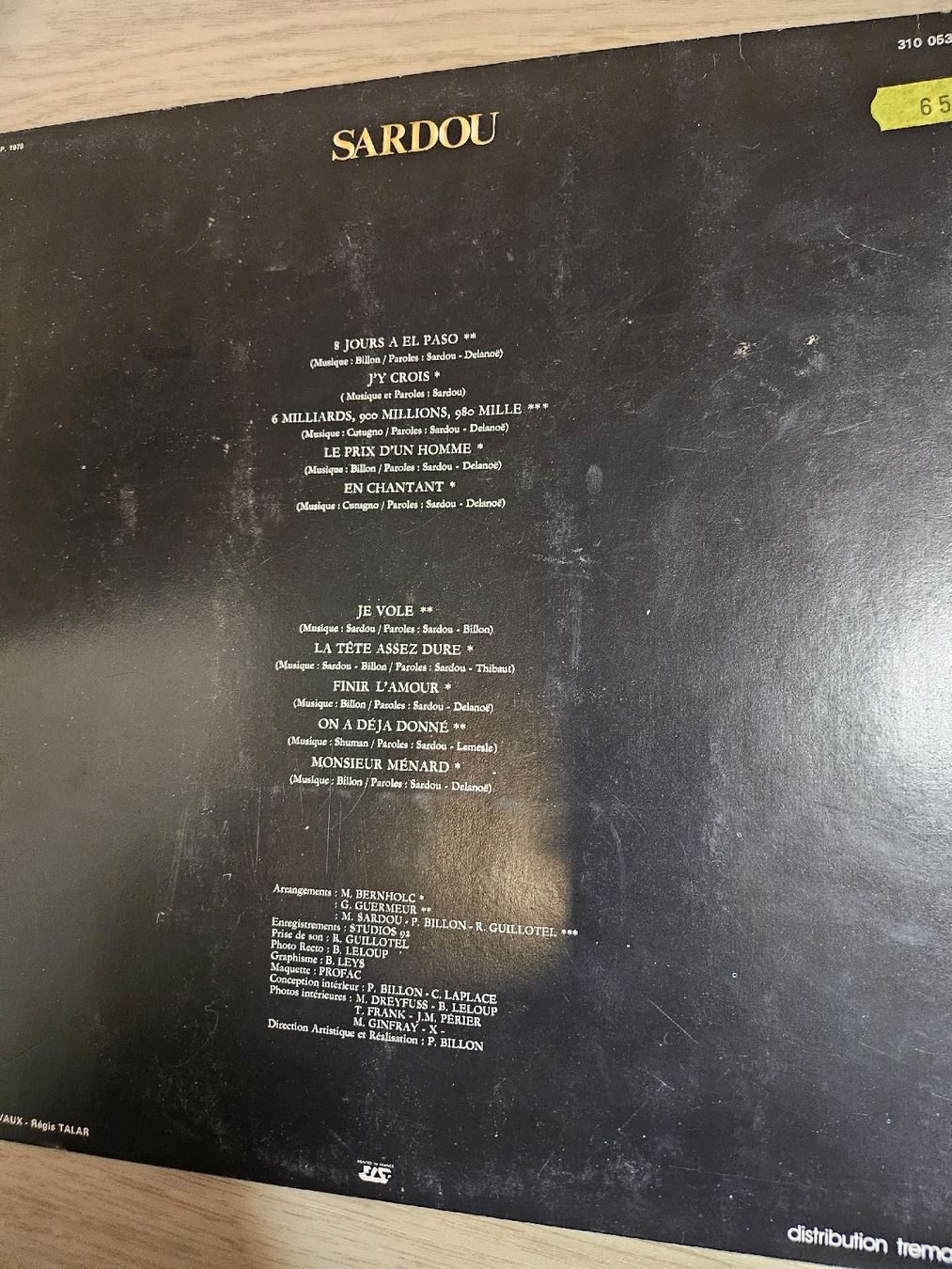 Dischi in vinile: Vinyl Sardou 33 tours – Usato da La Joux FR venduto da car_ck96 2