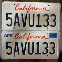  🇺🇸 2x Paar U.S. Autoschild, California 5AVU133 -ORIGINAL 